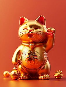 金色猫咪背景图片