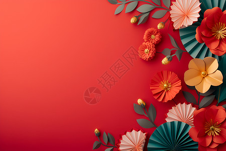 艳红花朵背景图片