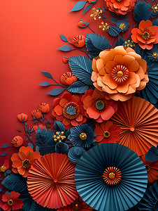 喜庆的花卉背景背景图片