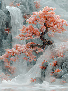 神奇红叶树艺术红叶树高清图片