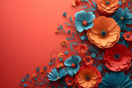 彩色的鲜花艺术背景图片