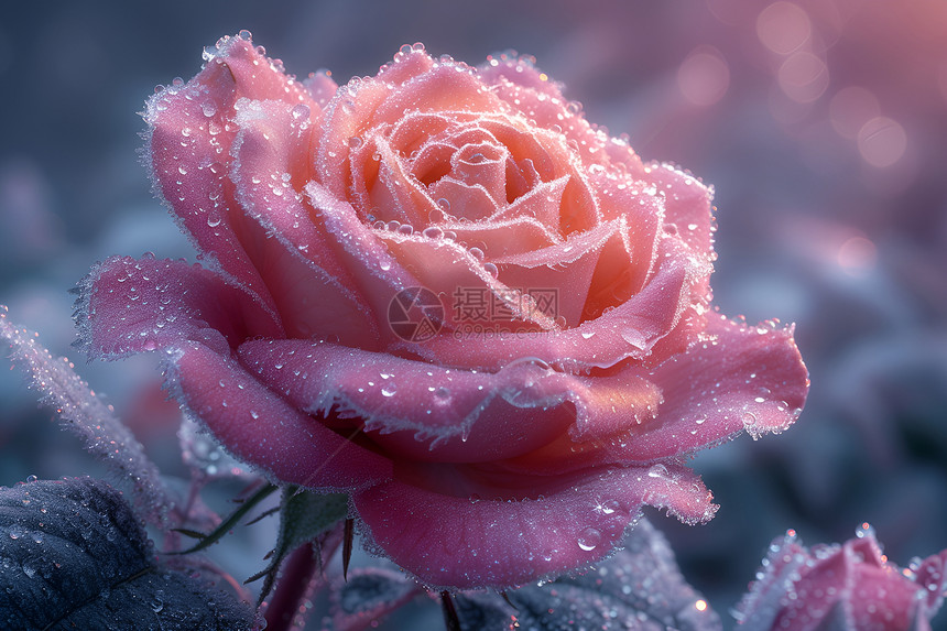 冬季玫瑰的优雅之美图片