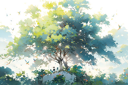夏日之树背景图片