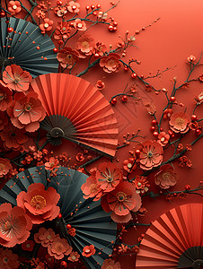 红色主题花卉背景背景图片