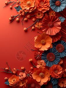 纸艺花朵背景背景图片