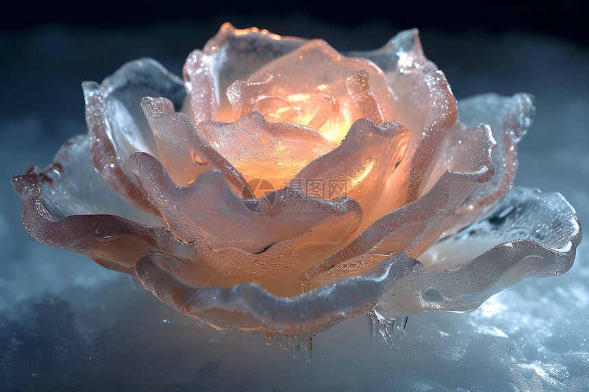 雪中玫瑰之光图片