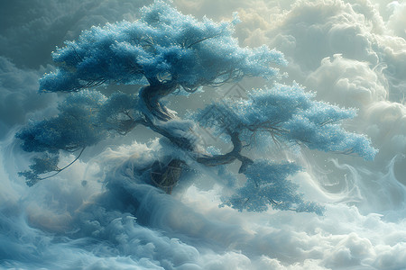 浮世仙境中国树背景图片