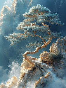 仙境古树背景图片