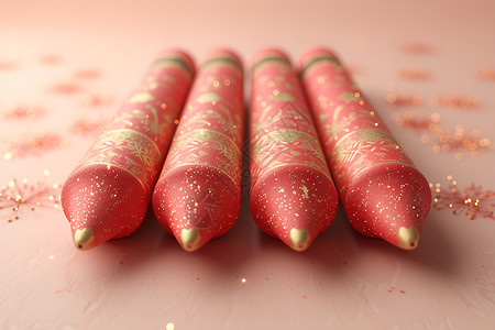 红色的新年爆竹产品背景图片