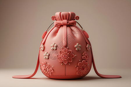 粉袋粉色花边小包设计图片
