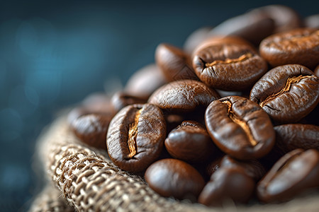 咖色底图一堆咖啡豆背景