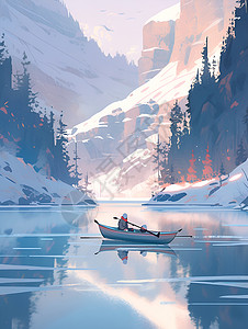 冬日宁静之湖背景图片