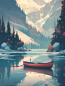 冬日的寂静之湖背景图片