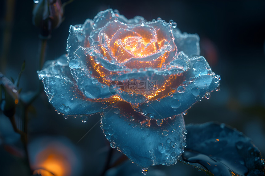 寒冰中的玫瑰图片