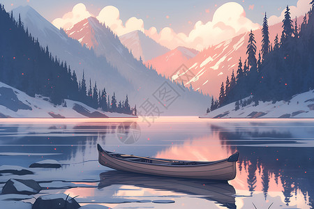 平静宁静的湖面背景图片