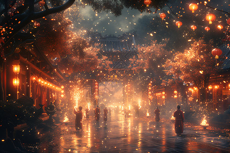 喜庆的街道背景图片