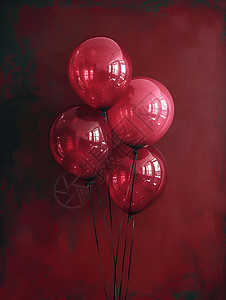 红气球美丽背景图片