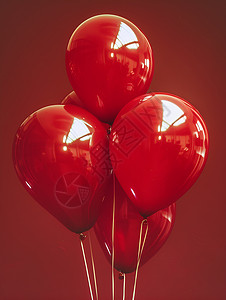 红色气球集结背景图片
