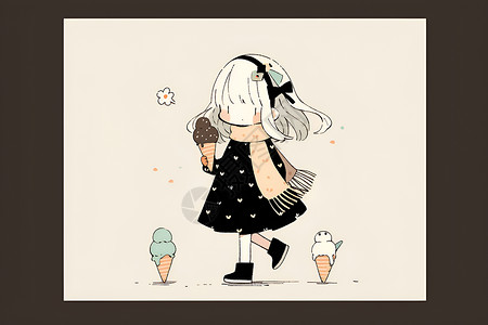 冰淇淋女孩背景图片
