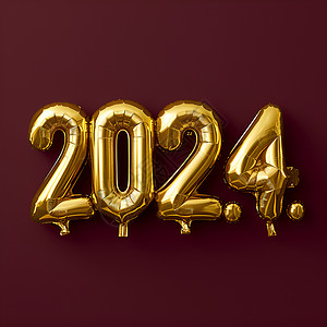 2024年黄金气球背景图片