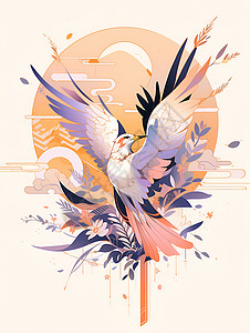 中国神话图案之鸟背景图片