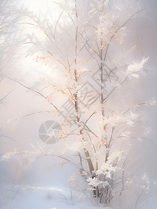 树枝上的雪背景图片