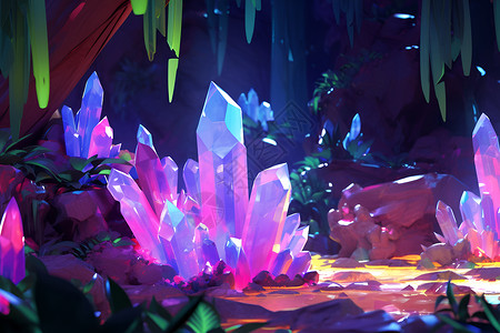 水晶丛林洞穴艺术高清图片