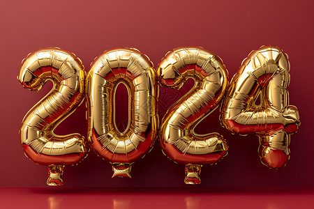 2024年金色气球背景图片