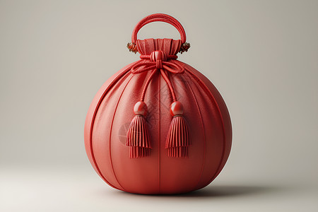 手工雕刻红色福袋的魅力设计图片