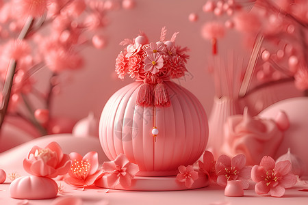 黏土手工粉色的黏土工艺品设计图片