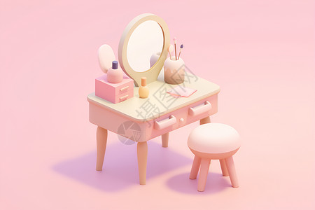 粉色梳妆台背景图片