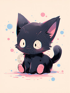 可爱小猫的插画背景图片