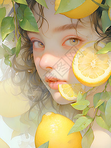 柠檬女孩的艺术背景图片