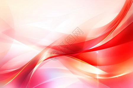 纯红色背景水晶波浪线条背景插画