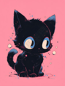 黑猫简笔画背景图片