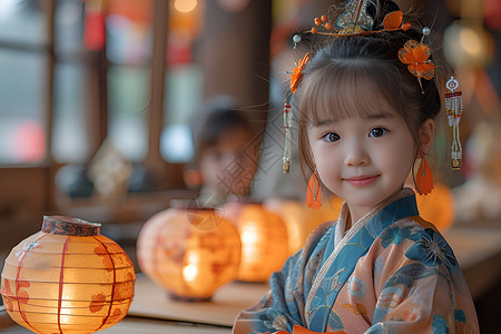 可爱的中国小孩背景图片
