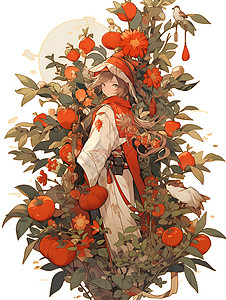 橙子仙女背景图片
