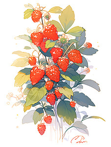成熟的草莓背景图片