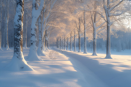 被冰雪覆盖的道路背景图片