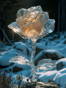 冰封的玫瑰背景图片