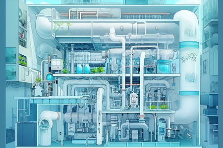 压缩空气能量储存技术插画