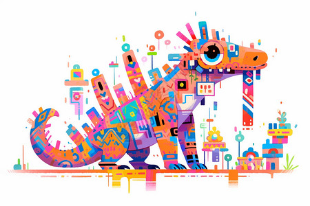 蜥属多彩的鳄蜥插画