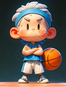 玩篮球老人篮球神奇老人插画