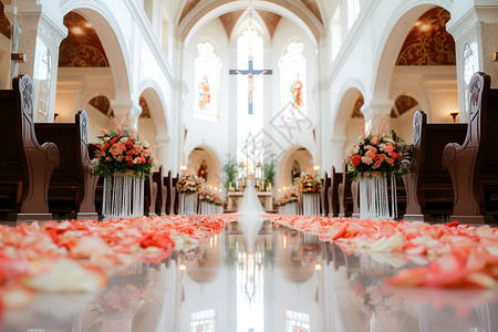 教堂结婚梦幻婚礼背景