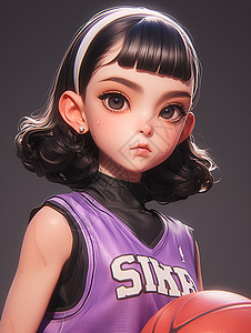 炫彩篮球女孩背景图片