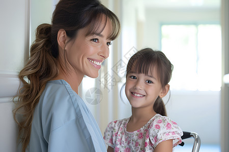 护士和女孩背景图片