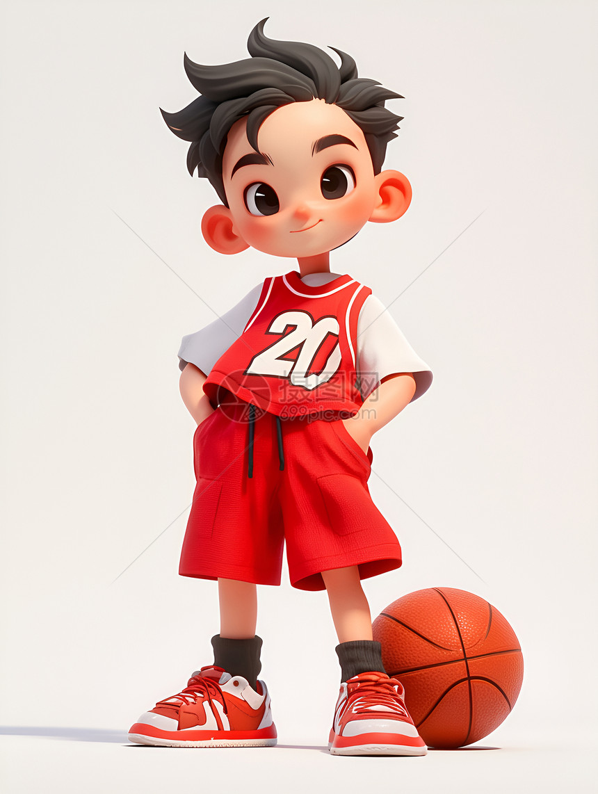 红衣篮球少年图片