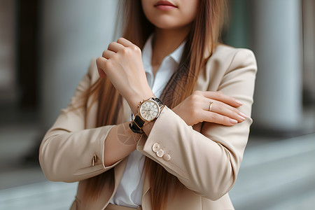 手腕手表商务女人的手表背景