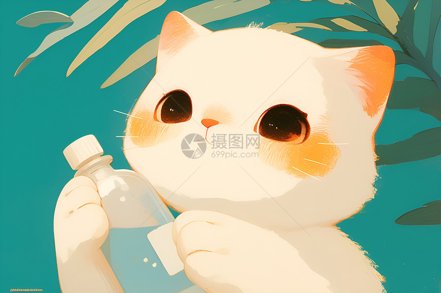 绿意背景中的简约描绘图片