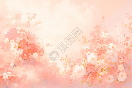 浅色粉樱水彩背景背景图片